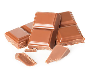 Chocolate isolated on white background.