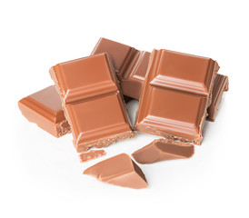 Chocolate isolated on white background.
