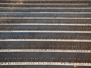 Formwork in the construction of the foundations of a building