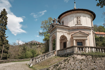 Fototapeta na wymiar chapel along the path of the historic pilgrimage route from Sacred Mount or Sacro Monte of Varese, Italy