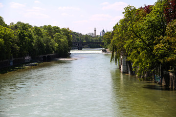 Blick von der Ludwigsbrücke in München