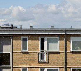 Typical Danish Style Apartment and blue sky