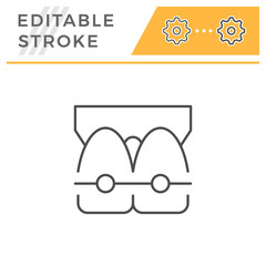 Dental braces editable stroke line icon