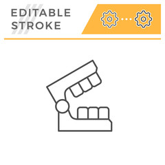 Dental mold editable stroke line icon