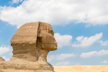 Fototapeta na wymiar Famous Egyptian Sphinx at Giza near Cairo