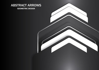 Corporate background with metal colored arrows and white arrows. Abstract template with a clean minimal style.