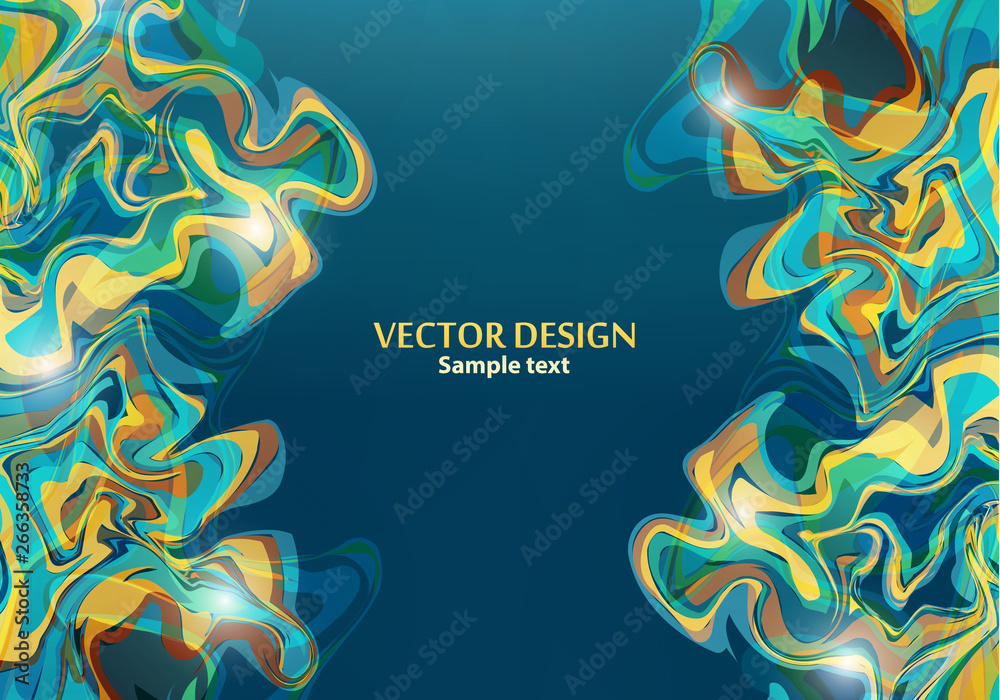 Fototapete template design for presentation, cover, flyer, banner with wavy stripes in modern style. abstract b