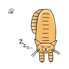 Cute sleeping cat, sketch for your design