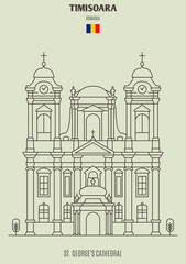 Obraz premium St. George's Cathedral in Timisoara, Romania. Landmark icon