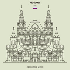 State Historical Museum in Moscow, Russia. Landmark icon