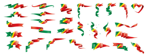 Fototapeta na wymiar Congo flag, vector illustration on a white background