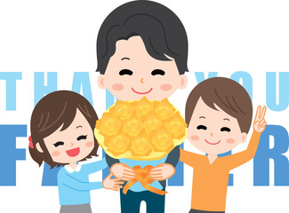 Father's Day Family Illustration