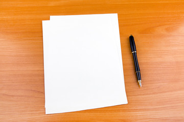 Blank Paper on the Table