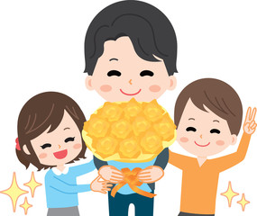 Father's Day Family Illustration