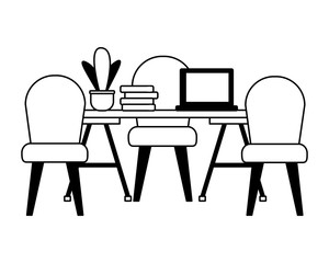 office desk laptop workplace