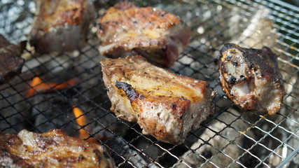 BBQ Party Spareribs pork Burn 