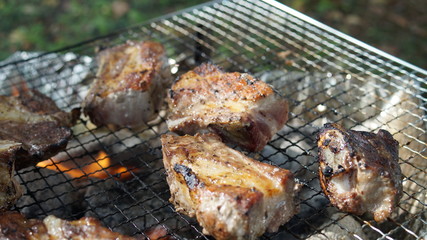 BBQ Party Spareribs pork Burn 