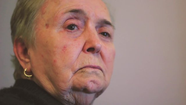 Close up elderly senior woman portrait