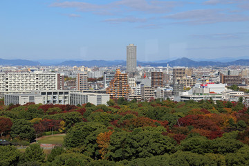 Fototapeta na wymiar 名古屋城の天守閣からの風景