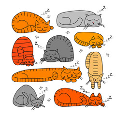 Sleeping cats, sketch for your design