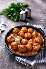 Homemade meatballs with tomato sauce