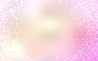 Light Pink, Yellow vector texture with milky way stars.