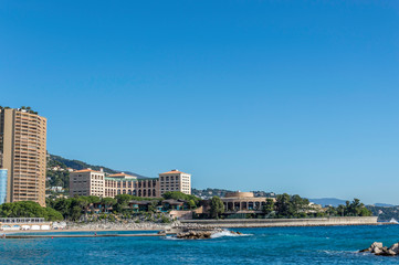 Seacoast of Monaco Montecarlo in a sunny day