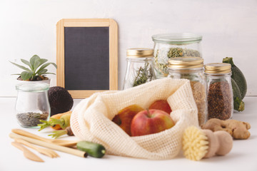 Zero waste shopping, Recycling, Sustainable lifestyle concept