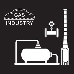 Gas processing plant. Industrial gas meter.