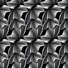 Fototapeta na wymiar Seamless abstract retro pattern. Blended curves and lines in geometric layout.