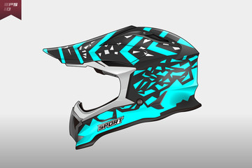 Helmet wrap motorcycle design vector . Eps 10 