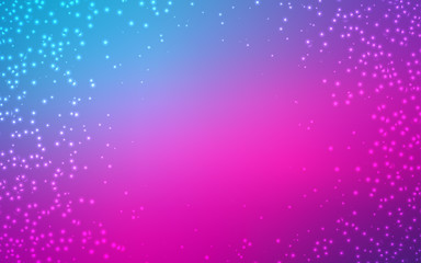 Light Pink, Blue vector pattern with night sky stars.