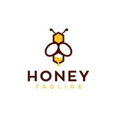 bee honey vector logo design