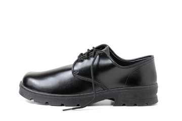 New leather boy student shoes isolated