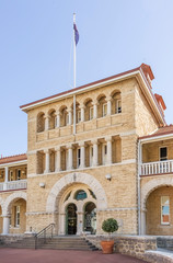 Fototapeta na wymiar The Mint Palace of Perth on a beautiful sunny day, Western Australia