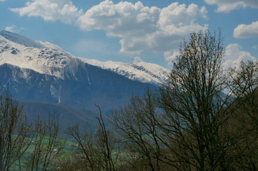 Fototapeta na wymiar Mountains of Georgia, a trip along the mountain range