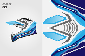 Helmet wrap motorcycle design vector . Eps 10 