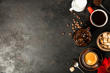Obraz na płótnie Canvas Border of various coffee