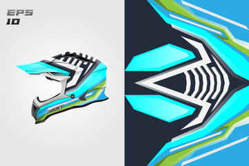 Helmet wrap motorcycle design vector . Eps 10 