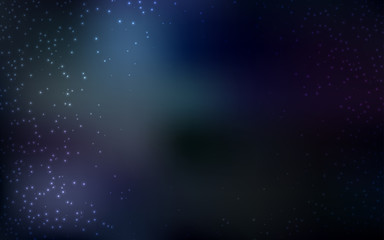 Fototapeta na wymiar Dark BLUE vector texture with milky way stars.