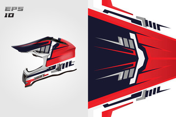 Helmet wrap motorcycle design vector . Eps 10 