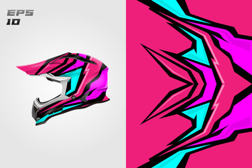 Helmet wrap motorcycle design vector . Eps 10 