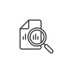Document analysis linear icon.