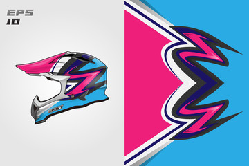 Obraz premium Helmet wrap vector motor design, livery background Eps 10