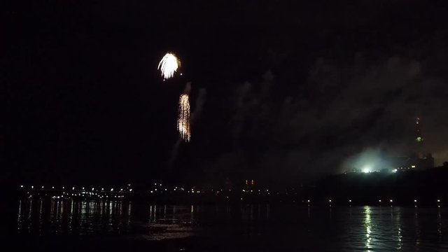 Fireworks display on Ottawa river, Canada