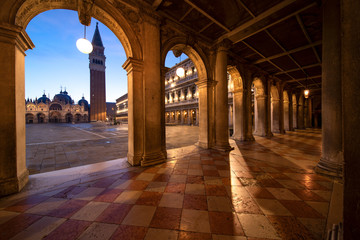 San Marco squeer in Venice at the sunrise