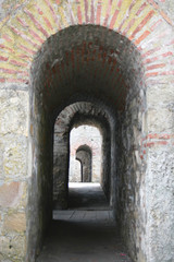 Fototapeta na wymiar The Smederevo Fortress, a medieval fortified city in Smederevo, Serbia