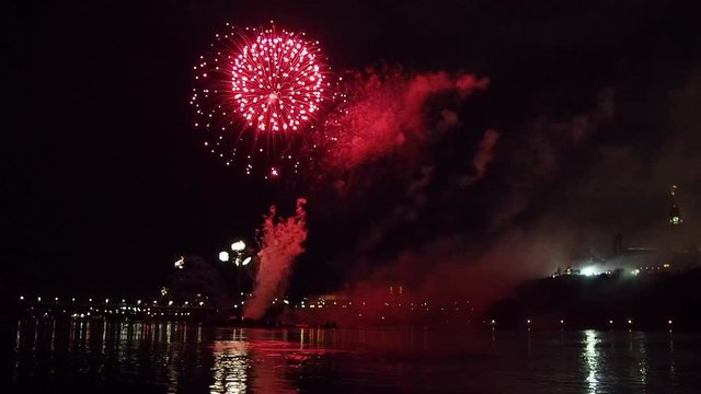 Fireworks festival light up the sky in Ottawa, Capital of Canada