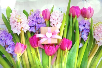 Frühling Blumenstrauß - Grußkarte Frühlingsblumen