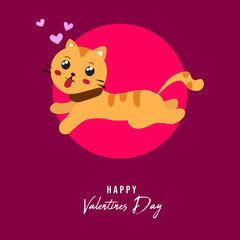 Cute cats in love. Valentines day Vector